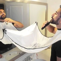 hot selling 3d beard shaving apron pongee men trimming cape adult hairdressing shaving cape in professional design bid cai scarf