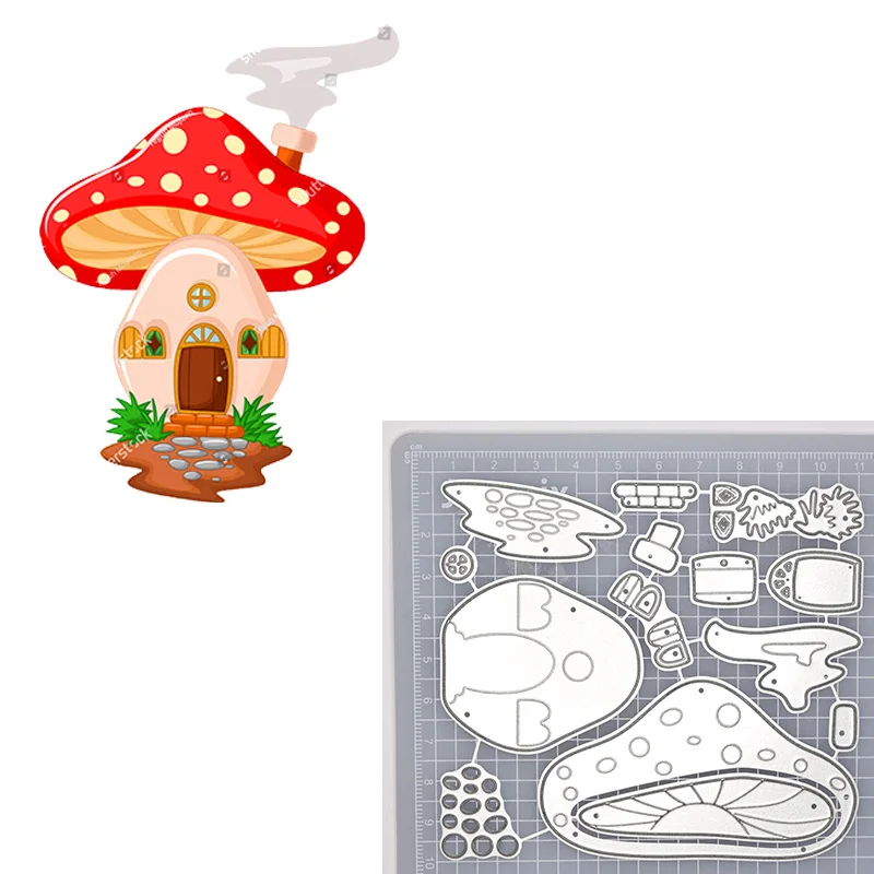 Красивый домик в виде грибов металлические Вырубные штампы прекрасные