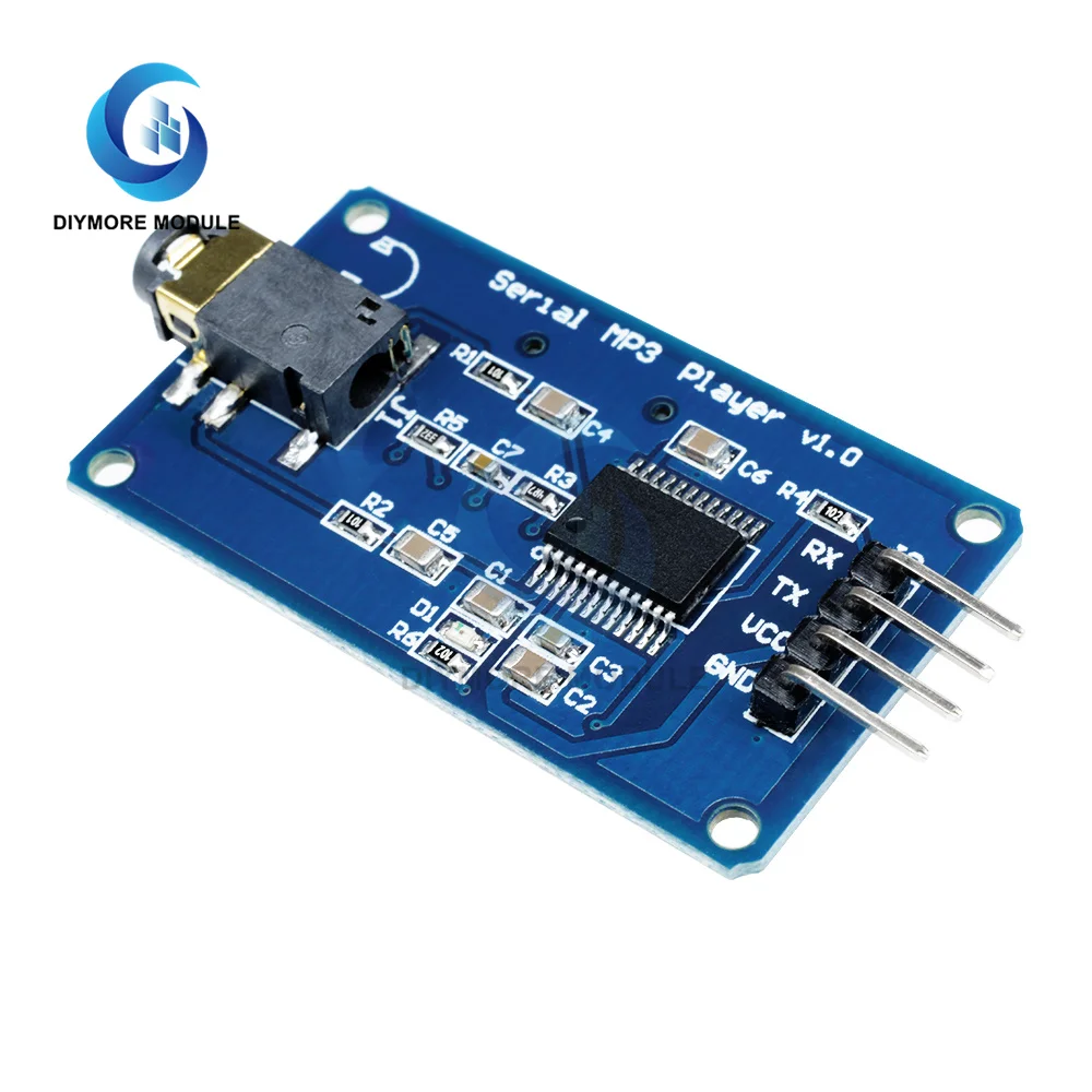 

YX5300 UART TTL Serial Control MP3 Music Player Module Support MP3 / WAV Micro SD /SDHC Card for Arduino/AVR/ARM/PIC 3.2-5.2V DC