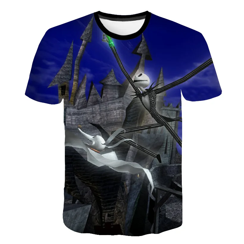 2019 футболка с короткими рукавами и 3D принтом на хэллоуин кошмар перед рождеством