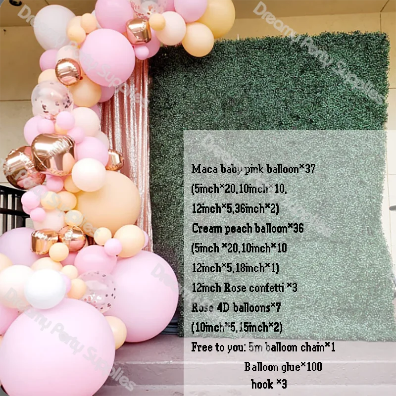 87 шт воздушные шары гирлянды арочный комплект Macaron Baby розовый персиковый