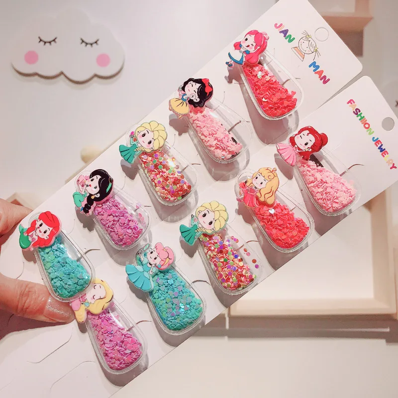 

Игрушки для макияжа из мультфильма «Холодное сердце», заколка для волос из мультфильма «русалка», милая мультяшная белая заколка для волос,...