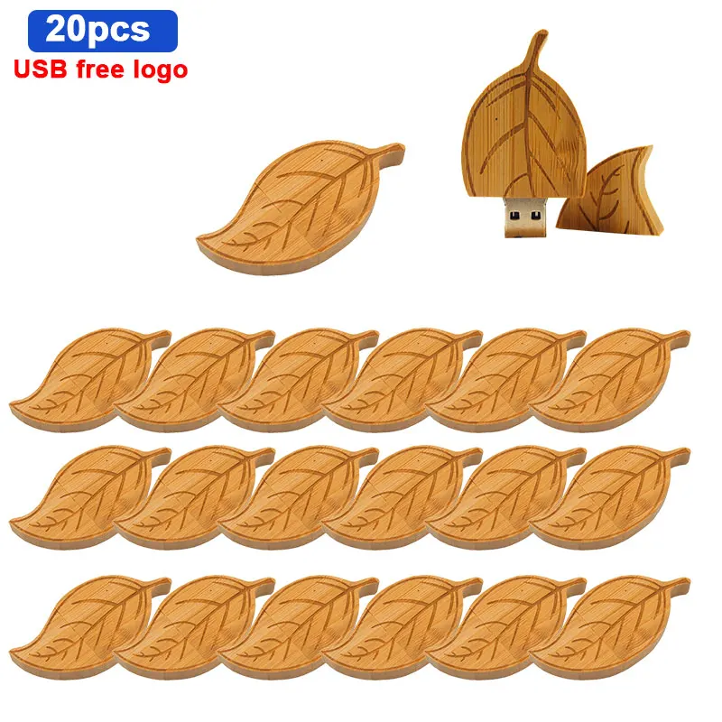 

20pcs free custom logo wooden usb flash drive pendrive 2.0 usb 4G 16GB 32GB 64GB 128gb external storage Flash drive memory stick