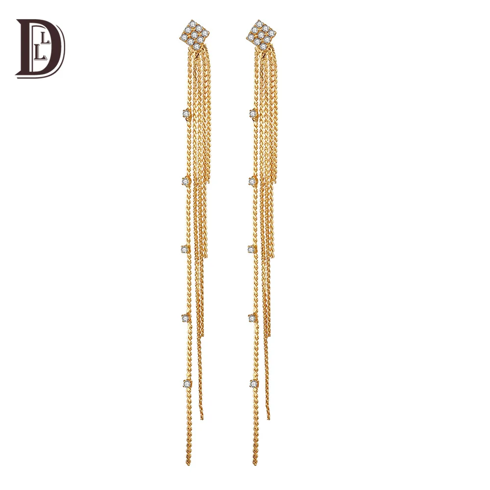 LINDLEY Мода Золотой Солнечный свет свисающие женские серьги 2020 бахромой Длинные