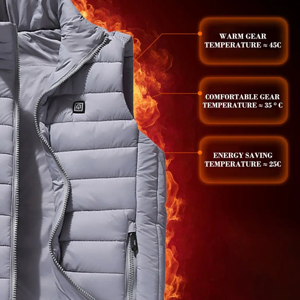 

Outdoor Men Electric Heated Vest USB Heating Vest Winter Thermal Polyester Camping Hiking Warm Hunting Jacket
