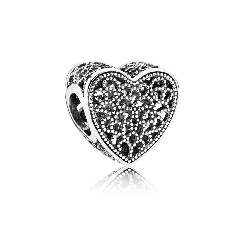 

PANDACH 100% Real 925 Strerling Silver Love Heart Charms Beads Fit Original CodeMonkeyBracelet Beads DIY Jewelry Making C007