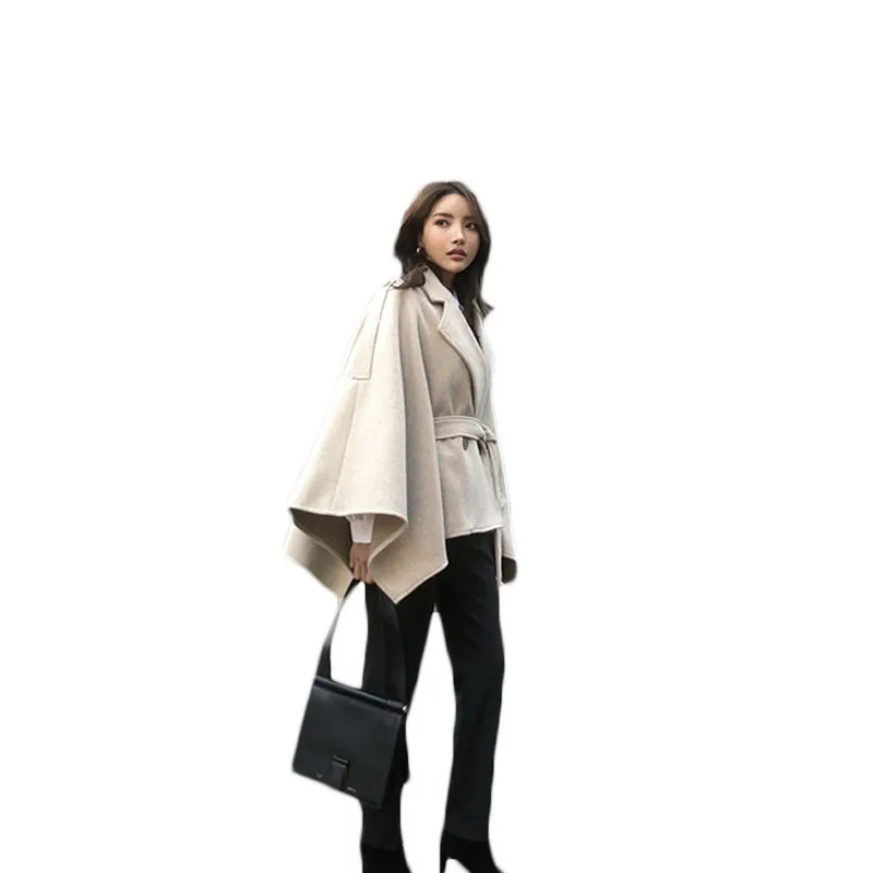 

Женское шерстяное пальто, Корейская модель свободного покроя, верхняя одежда средней длины на осень и зиму, плотное пальто, Y619, 2021