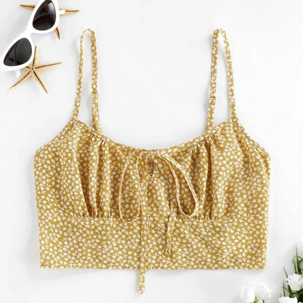 Женский укороченный топ в горошек темно-синий зеленый желтый французском стиле