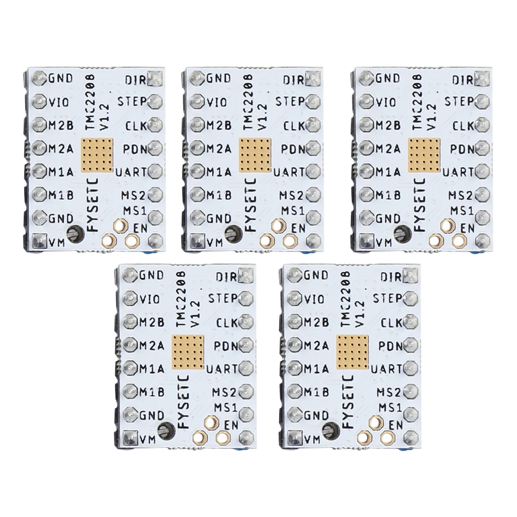 

5Pcs TMC2208 v1.0 Stepper Motor Driver Module with Heat Sink for 3D Printer