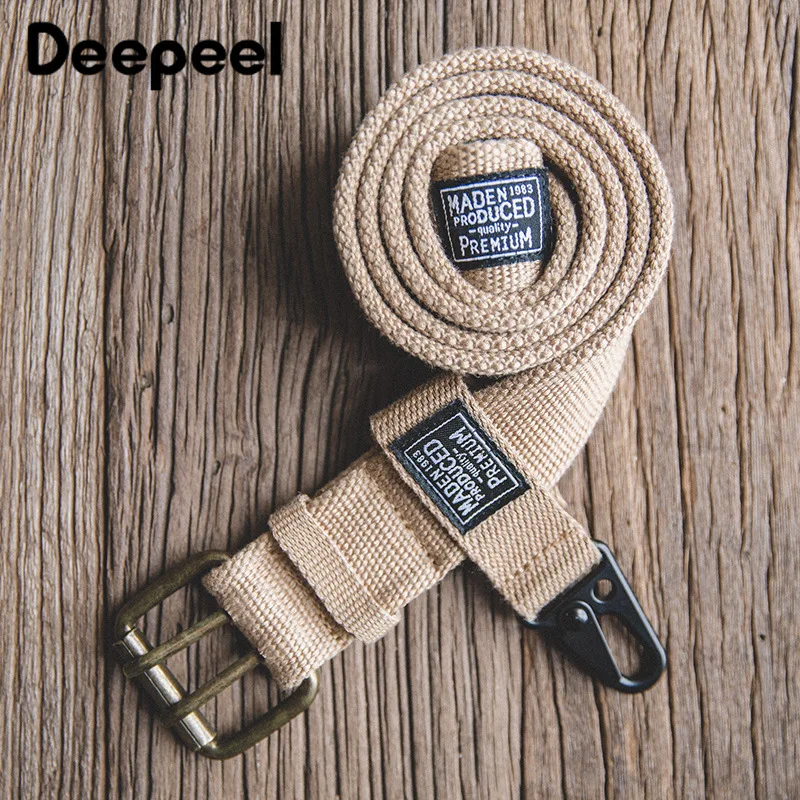 Deepeel 1 шт. 105 см мужской ремень с двойной пряжкой Холщовый пояс военные инструменты