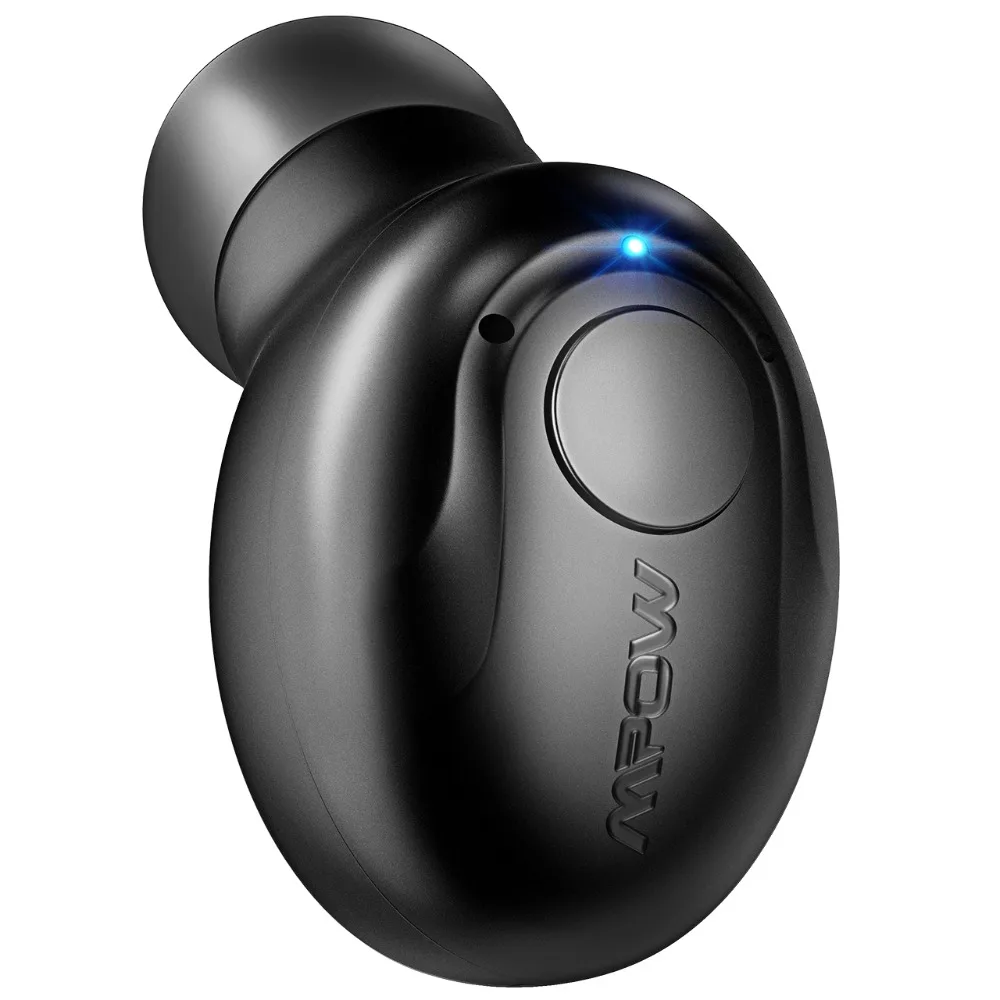 Mpow EM1 мини-наушники-вкладыши Bluetooth 4,1, одиночный беспроводной невидимый наушник, наушники-вкладыши с функцией громкой связи, чехол для переноски