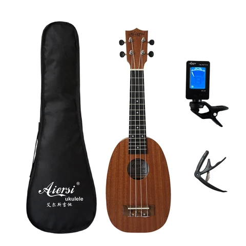 Акустическое укулеле, гавайская 4-струнная гитара, 21 дюйм, сопрано, геккон, дельфин, ананас, укулеле для детей и начинающих музыку
