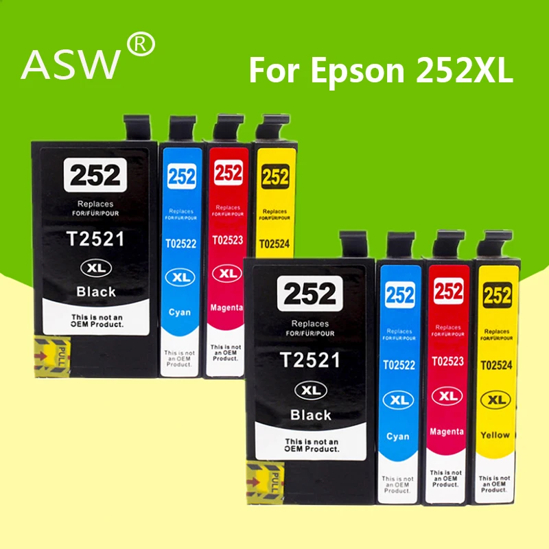 

For Epson 252XL Ink Cartridge Epson T252XL E-252XL 252 XL For Epson WorkForce WF-3620 3640 7110 7210 7610 7620 7710 7720 Printer