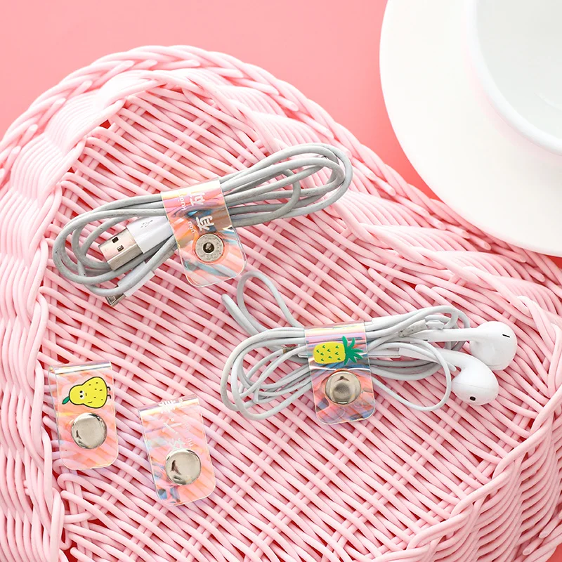 Mohamm фрукты Симпатичные линии хранения клип Лазерная оснастка Кнопка намотки