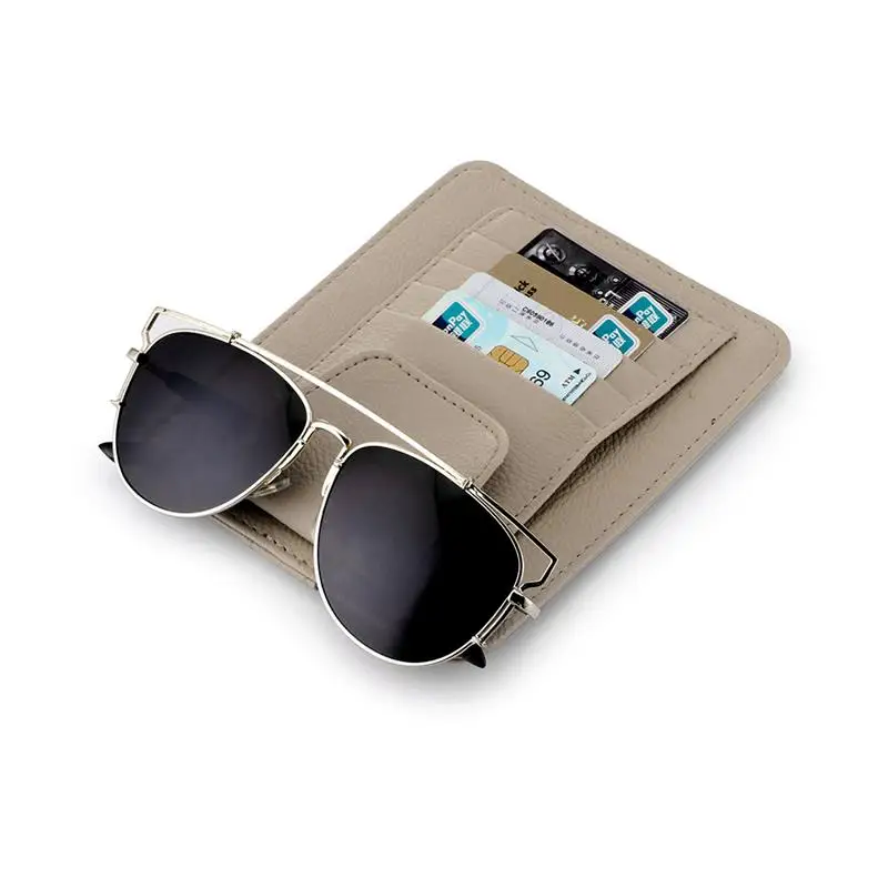 Universal PU Leather Car Auto Visor Organizer Holder Case for Card Glasses Sun Organizador Car-Styling Accessories | Автомобили и