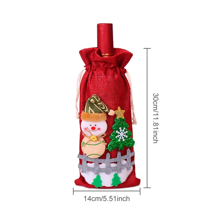 FENGRISE Santa Claus Wine Bottle Cover Christmas Decorations For Home Christmas Stocking Gift Navidad New Year's Decor