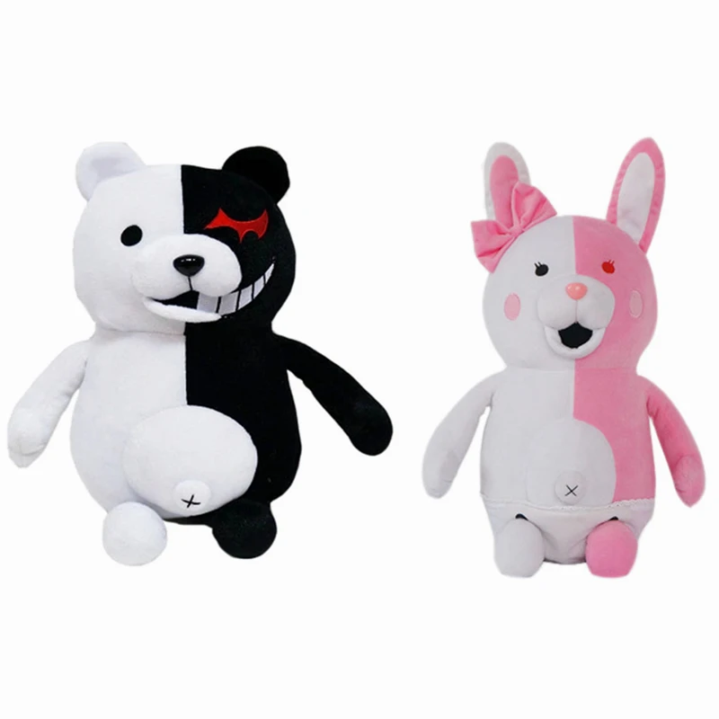 Danganronpa monokuma Monomi Cosplay Prop Plush Toy Bear Cartoon Cosplay Gift For Daughter or Girlfriend 25 cm White Pink Rabbit