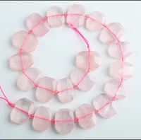 wholesale natural genuine clear pink crystal rose faceted hand cut rectangle loose beads 15