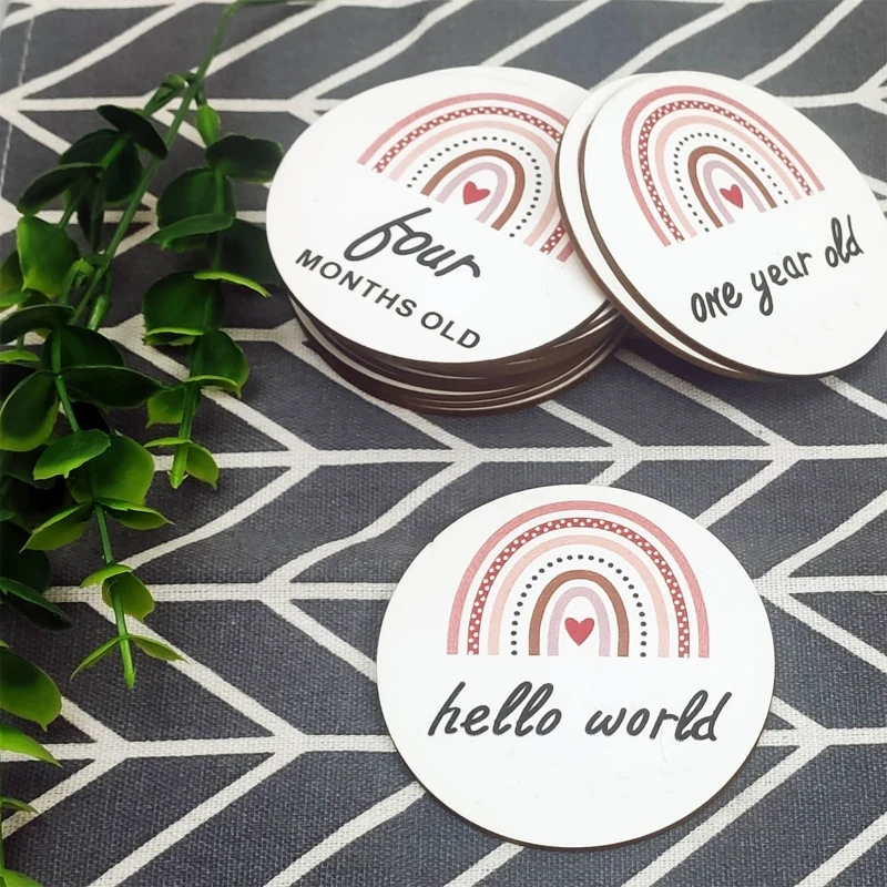 14 шт./компл. радужные детские деревянные открытки Milestone Новорожденные день
