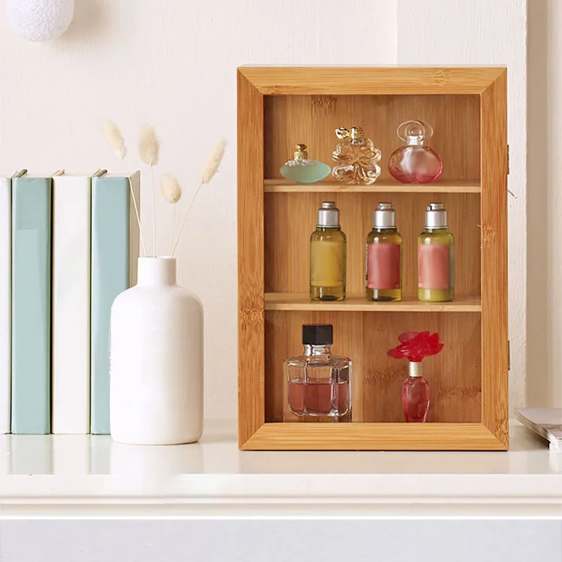 

Display Storage Box Desktop Cosmetics Retro Jewelry Cabinet Perfume Hand-Made Toys Dustproof Display Stand