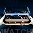 Изогнутая защитная пленка 10D для экрана Apple Watch 5 4 3 2 1, закаленное стекло с УФ-клеем для Apple Watch 38 40 42 44 мм, защитная пленка
