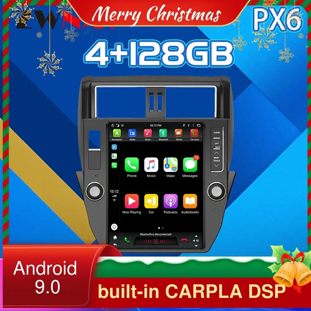 

Android 9 4G128G For TOYOTA LAND CRUISER Prado 150 Tesla Screen 2010-2017 GPS Car multimedia Player Radio Audio Auto Stereo