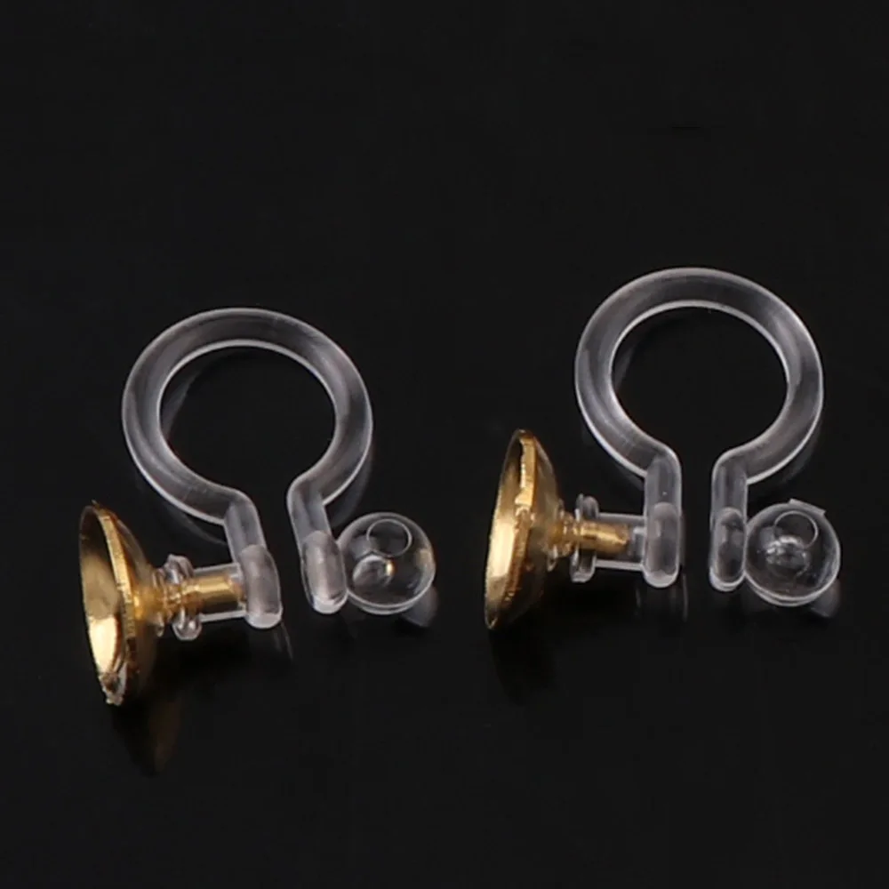 

DIY Earrings Jewelry Accessories Prevent Allergy Transparent Ear Clip Base For Jewelry Making Resins U Ear Clip Settings