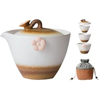chinese 1 teapot 2 cups suitable for female portable travel ceramic kung fu gaiwan plum blossom tea set home office teaware girl