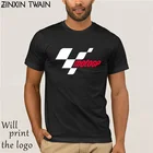 2019 Moto Gp Росси Moto Gp футболка с логотипом для команда 46 мужские доктор черный, Белый Цвет Футболка мотоциклетные для мужчин