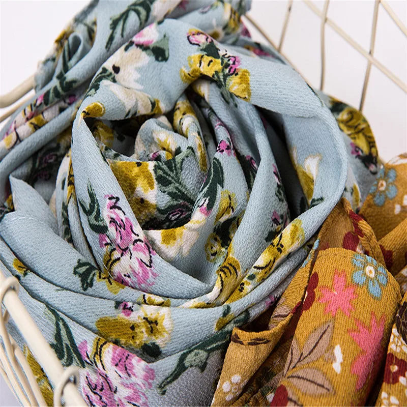 

2020 fashion women bubble chiffon hijab scarf foulard femme musulman printed shawl islamic clothing headwear muslim headscarf