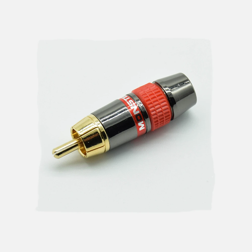 2 шт./1 пара красные черные RCA позолоченные чистая Медь цинковый сплав Монстр