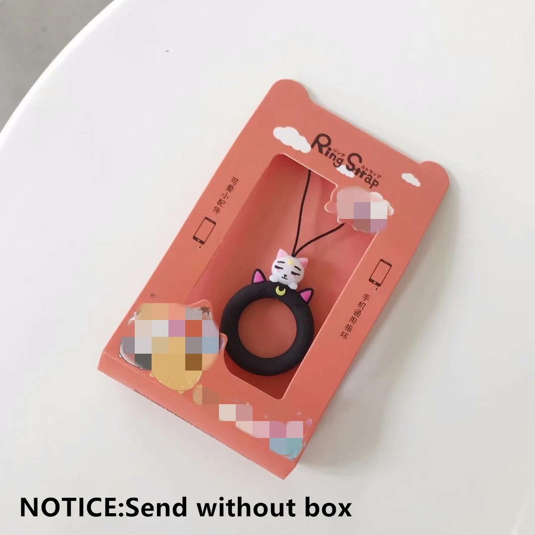 

1PCs Cute Cartoon Phone Strap Silicone Pendant Mobile Phone Straps Lanyard Finger Ring Strap Key Ring Mobile Phone Accessories