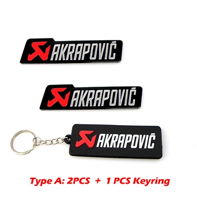 A2PCSKEY Универсальный алюминиевый Akrapovic стикер s глушитель наклейка глушитель наклейки для мотоцикла и автомобиля Наклейка - Название цвета: A2PCSKEY