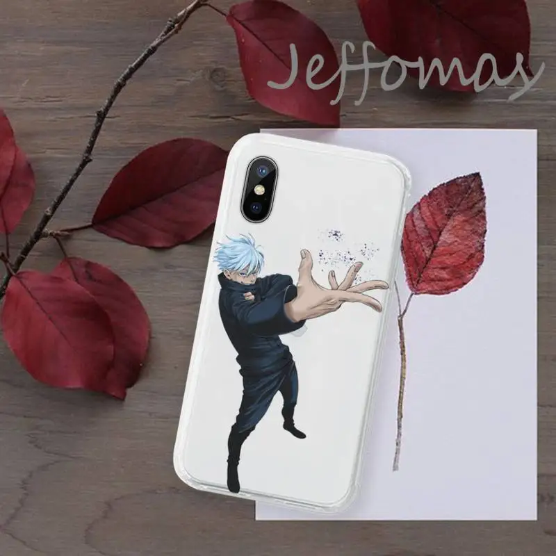

Jujutsu Kaisen Anime Gojo Satoru Phone Case Transparent for iPhone 11 12 mini pro XS MAX 8 7 6 6S Plus X 5S SE 2020 XR
