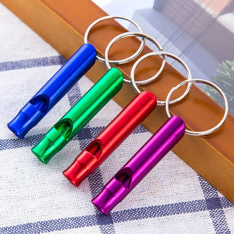

Outdoor Multifunction Alloy Whistle Pendant With Keychain Keyring For Outdoor Survival Emergency Mini Size whistles Team Gift