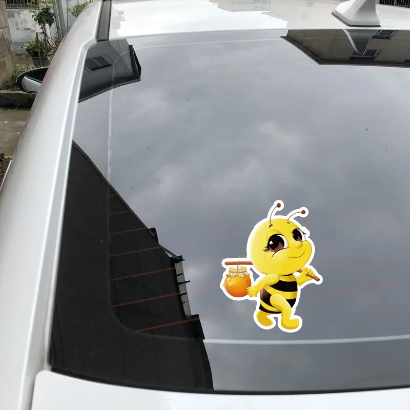 

19.8*15.1cm Creative honey bee Car-Sticker Automobiles Motorcycles Window Bumper Laptop Vinyl Decal PVC Decorative Goods