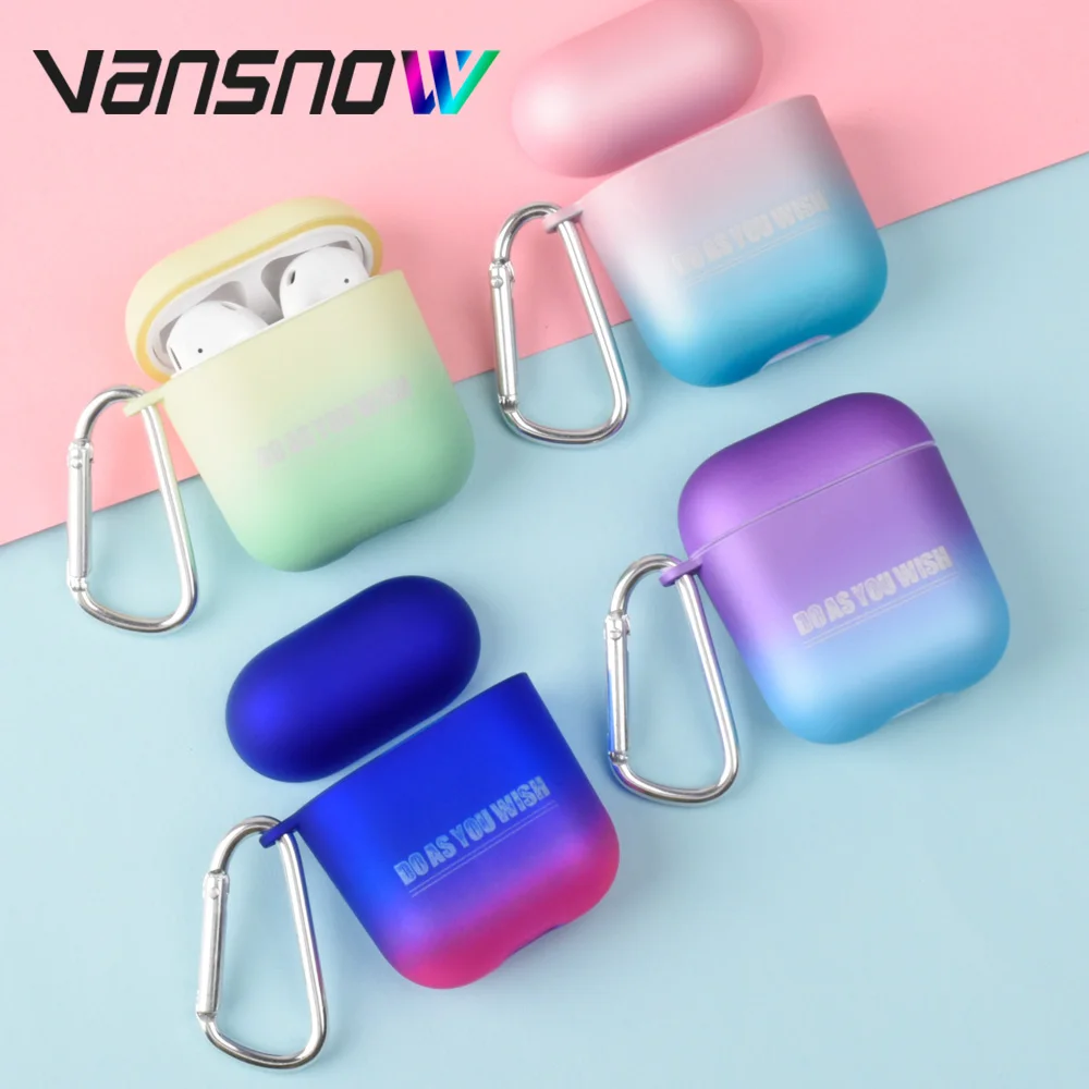 Уникальный градиентный защитный чехол для Airpods, чехол, беспроводной Bluetooth, чехол для наушников, для Airpods 2/1, аксессуары для Airpods