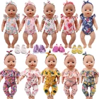 Одежда для кукол Купальники с единорогом подходят для 18-дюймовой американской куклы для девочек и новорожденных 43 см Одежда для кукол для новорожденных  Игрушки для девочек