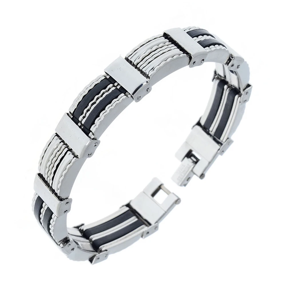 Men Steampunk 316L Stainless Steel Bracelet Hand Chain Wristband Bracelets Biker Motorcycle Link Jewelry Cuff Bangle | Украшения и