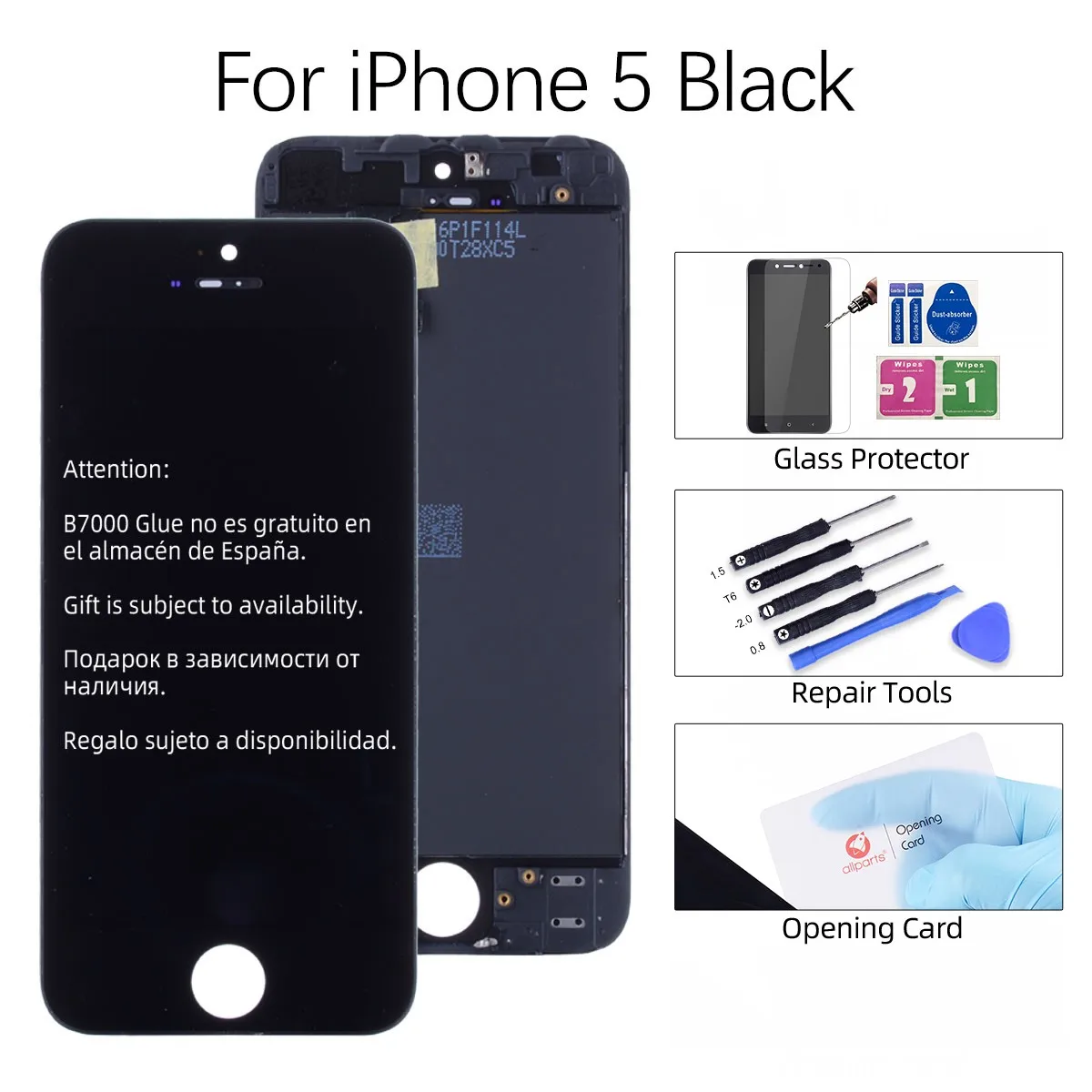 for iP5 Black Дисплей для iPhone 5S LCD в сборе с тачскрином на рамке для iPhone 5 LCD 5C 5SE черный белый - Цвет: for iP5 Black