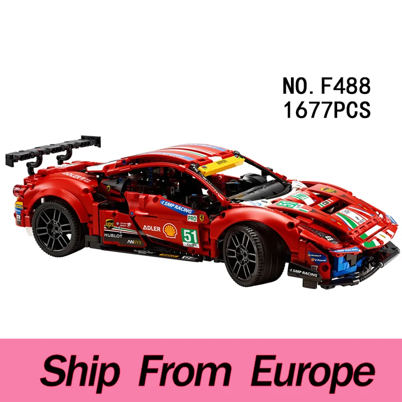 Новинка гоночный автомобиль Ferrari F488 1:8 hypercar подходит для высокотехнологичной