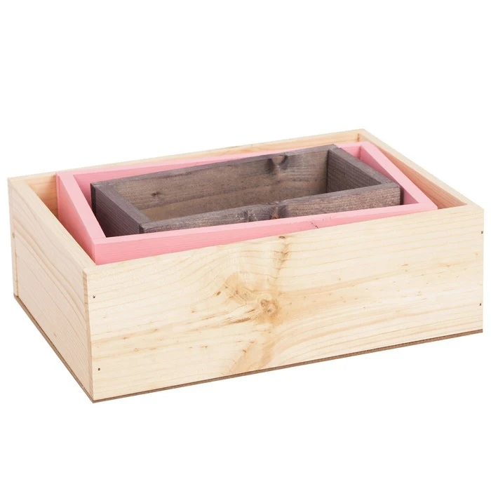 Набор деревянных ящиков 3 в 1 с шильдиком Ты мое счастье 30 см × 21 12 | Дом и сад