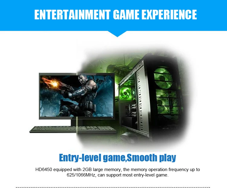 Графический процессор Veineda видеокарты HD6450 2 ГБ DDR3 HDMI графическая видеокарта PCI Express для ATI Radeon Gaming