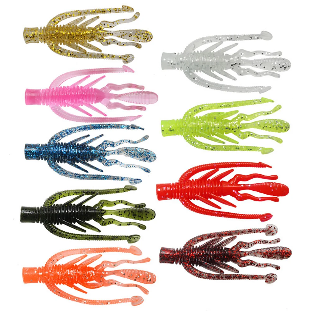 

10Pcs Larva Shrimp Fishy Smell Silicone Soft Baits Fishing Lure Artificial Worm Swimbait Jigging Wobblers for Bass Pike Tackle