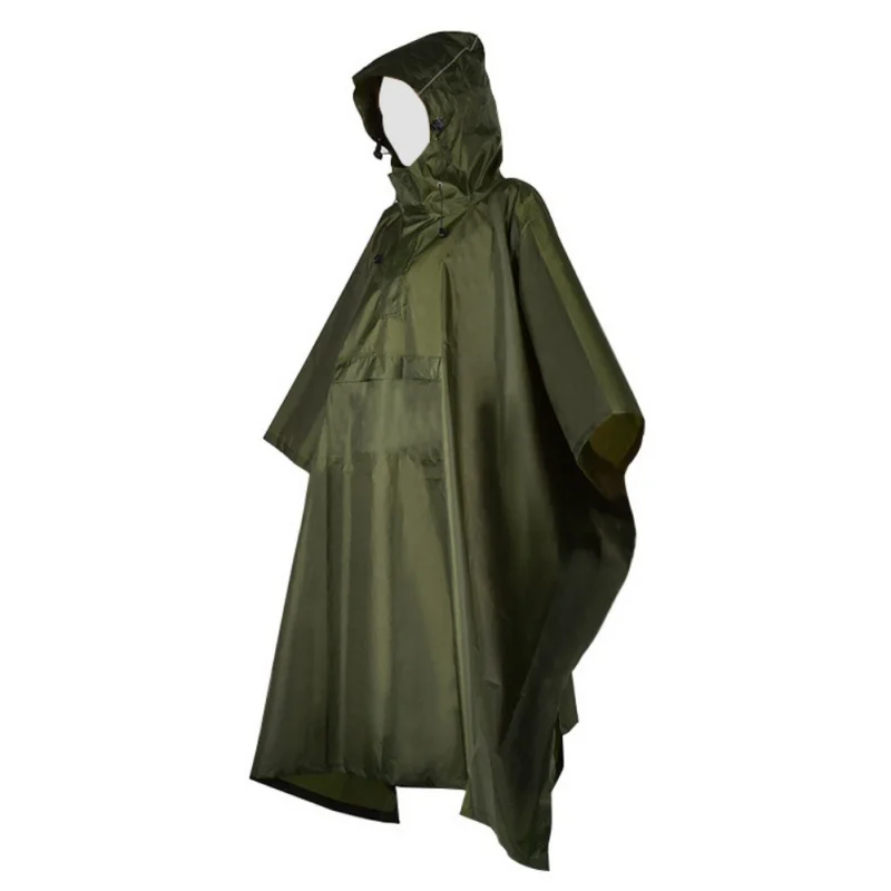 

Poncho Camping Raincoat Outdoor Multifunction Rain Poncho Hooded for Adult with Pocket Ultralight Fishing Hiking Jacket
