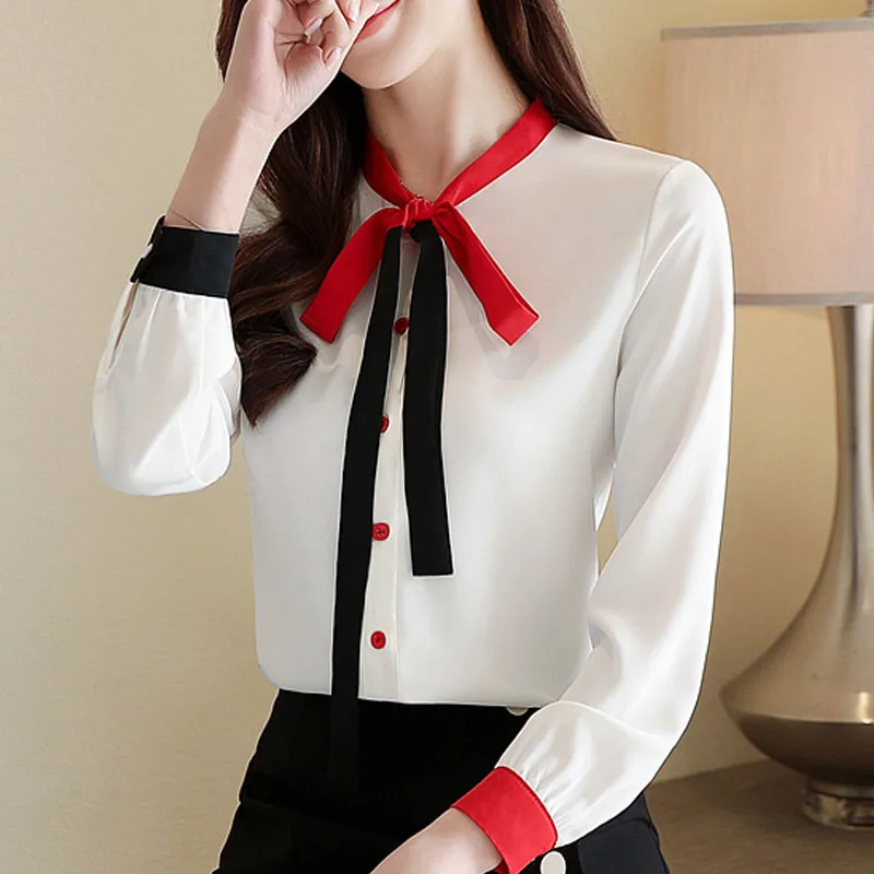 

Fashion Woman Blouses 2021 V-neck White Blouse Ladies Tops Long Sleeve Blouse Women Chiffon Blouse Shirt Tops Women Blusas C979