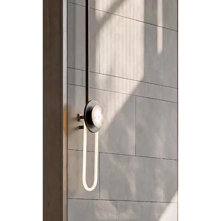 Постельный современный лобби настенный u-образный стеклянный светильник в