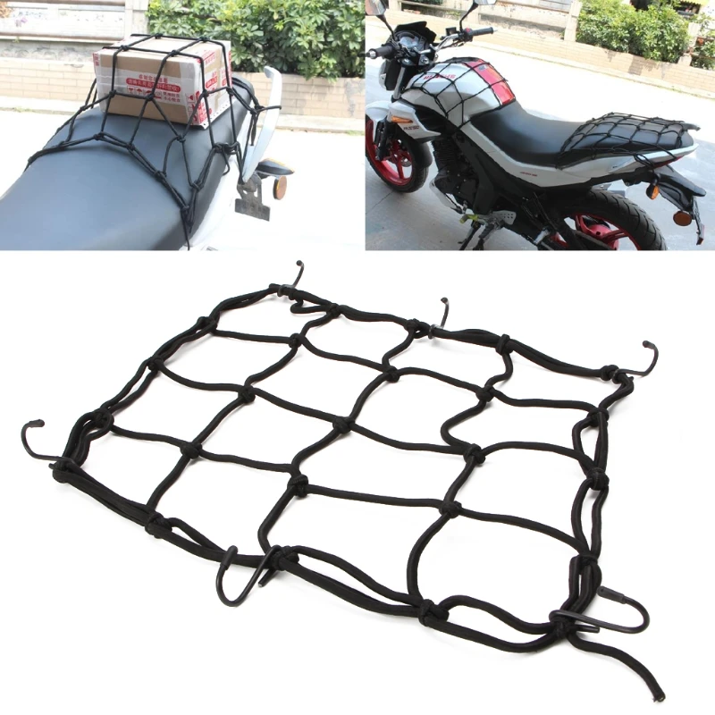 

Motorcycle Luggage Net Bike 6 Hooks Hold Down Fuel Tank Luggage Mesh Web Styling Wholesale