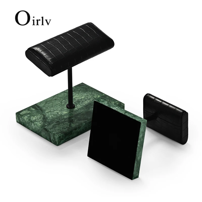 Oirlv PU leather watch display stand Marble base watch stand Watch storage rack Jewelry storage rack