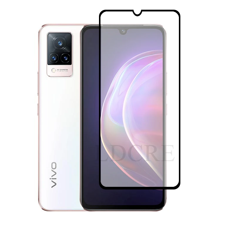 Protector de pantalla de cristal para Vivo V21, pel&iacute;cula protectora de c&aacute;mara para lente V21e V21 5G, 2 uds.-1